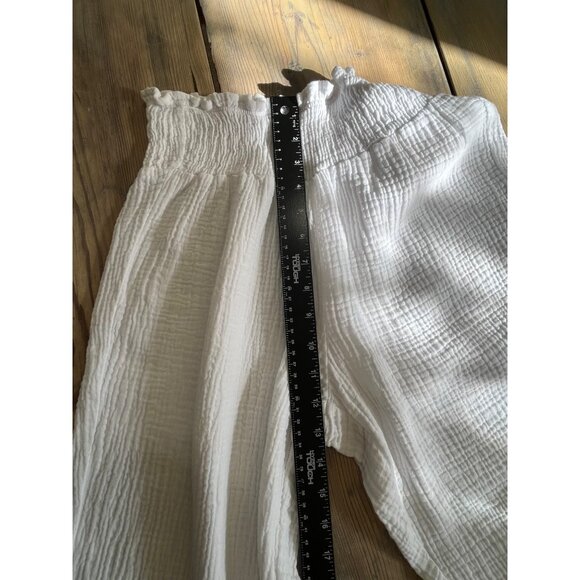 Joie Gauze Wide Leg Pants Womens L White High Rise Pull On Beach Boho Comfort - Picture 6 of 8